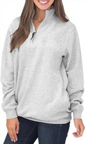 img 3 attached to Warm & Chic: Samefar Women'S High Neck 1/4 Zip Pullover Sweatshirt With Pockets
