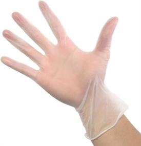 img 2 attached to 🧤 Clear Synthetic Vinyl Powder-Free Gloves - Box of 100, Multipurpose and General Use