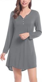 img 3 attached to Bamboo Women'S Short Nightgown Sleepwear For Cooling Summer Nights