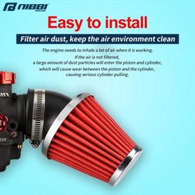 img 1 attached to 48Mm Universal Motorcycle Air Filter By NIBBI For Dirt Bikes, ATVs, And Pit Bikes - Fits HONDA, YAMAHA, SUZUKI, SSR, TTR, Mini Bikes, GY6, And AJS - Top-Quality Breather Filter