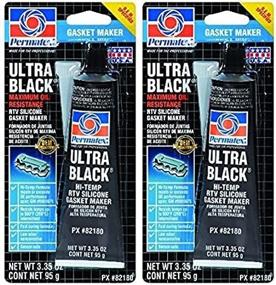 img 2 attached to 🔧 Permatex 82180 Ultra Black RTV Silicone Gasket Maker, 3.35 oz. Tube, 2 Pack – Enhanced Oil Resistance