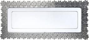 img 3 attached to 6 Pack Large Plastic Silver Serving Trays With Flower Design - 9X15.5 Inches - Best For Parties, Desserts & More - Disposable.