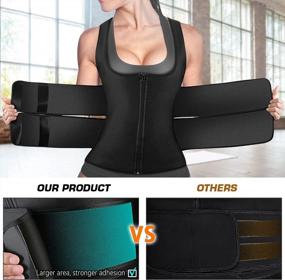 img 2 attached to Cimkiz Sweat Vest Waist Trainer For Womens Workout Tank Zipper Vest Adjustable Belt Sauna Suit Compression