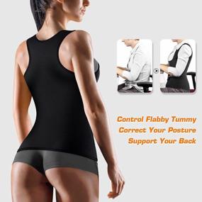 img 3 attached to Cimkiz Sweat Vest Waist Trainer For Womens Workout Tank Zipper Vest Adjustable Belt Sauna Suit Compression