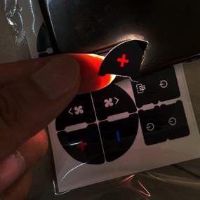 img 1 attached to Комплект для ремонта кнопки приборной панели кондиционера: 5 наклеек TIHOOD для замены выцветших автомобильных наклеек для климат-контроля с идеальной клейкой посадкой