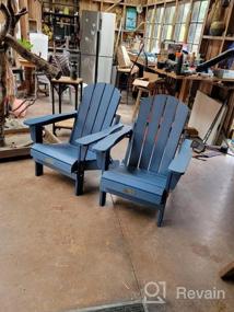 img 8 attached to Синий складной стул Adirondack - идеальная уличная мебель для патио для вашего сада, террасы, костра и заднего двора - атмосферостойкая и прочная