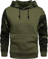 men's military style hooded sweatshirt with contrast color and kanga pocket logo