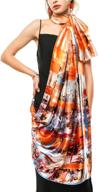 🧣 women's fashion painting orange lightweight chiffon scarves - accessories & scarves/wraps логотип