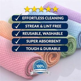 img 3 attached to Streak-Free Miracle Cleaning Cloth | Reusable Microfiber Cloth for Glasses, Cars, TV Screens, Electronics | Nanoscale Cleaning Cloth with Micro Fiber Technology | Pack of 5, 10x10 inch