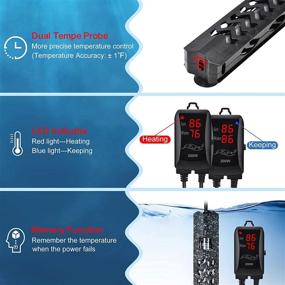 img 2 attached to 🐠 SZELAM Submersible Aquarium Heater with Thermostat - 200W 300W 500W 800W Fish Tank Heater with Overheating Protection, Fast Heating for 26-211 Gallon Betta Fish Tanks