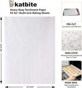 img 3 attached to Katbite 16X24 Inch Heavy Duty Parchment Paper Sheets, 100Pcs Precut Non-Stick Full Parchment Sheets For Baking, Cooking, Grilling, Frying And Steaming, Full Sheet Baking Pan Liners, Commercial Baking