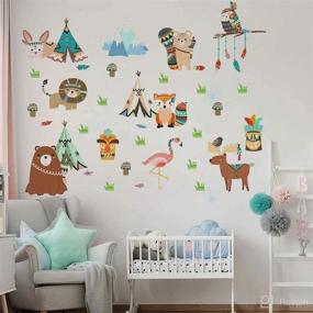 img 3 attached to 🐾 Cute Cartoon Animals Wall Stickers: Grass Owls, Lions, and Foxes – Perfect for Children's Rooms and Baby Bedrooms!