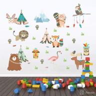 🐾 cute cartoon animals wall stickers: grass owls, lions, and foxes – perfect for children's rooms and baby bedrooms! логотип