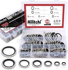 img 2 attached to 🔧 Hilitchi 150-Pcs Assorted Automotive Self-Centered Bonded Seal Oil Washers Gasket Kit [7 Sizes]