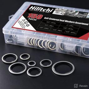 img 1 attached to 🔧 Hilitchi 150-Pcs Assorted Automotive Self-Centered Bonded Seal Oil Washers Gasket Kit [7 Sizes]