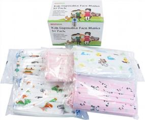 img 3 attached to Emmzoe 3-Layer Filter Kid'S Breathable Face Masks - 50 Pack With 5 Unique Individually Sealed Designs
