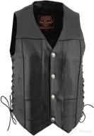 🧥 explore the durability and style of milwaukee leather lkm3701 men's side lace leather vest with buffalo snaps logo