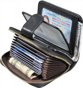 img 3 attached to Кошелек-органайзер для кредитных карт женский из кожи с защитой RFID