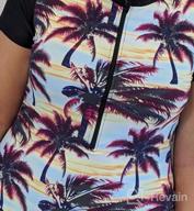 img 1 attached to Aleumdr Women'S Printed Swimsuit: Zip Front, Half/Long Sleeve - S-XXL review by Steven Guevara