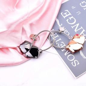img 2 attached to Express Your Love With ISuperb'S Sweet Kissing Pig Couple Keychains - Perfect Gift For Him And Her In Black And Rose Gold