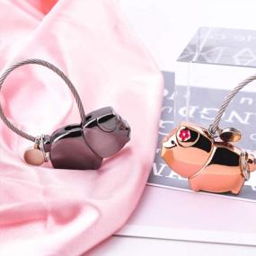 img 3 attached to Express Your Love With ISuperb'S Sweet Kissing Pig Couple Keychains - Perfect Gift For Him And Her In Black And Rose Gold