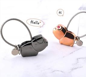 img 1 attached to Express Your Love With ISuperb'S Sweet Kissing Pig Couple Keychains - Perfect Gift For Him And Her In Black And Rose Gold