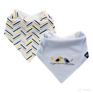 hudson baby unisex cotton bandana bibs, blue bird 2-pack, one size logo