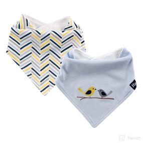 img 1 attached to Hudson Baby Unisex Cotton Bandana Bibs, Blue Bird 2-Pack, One Size