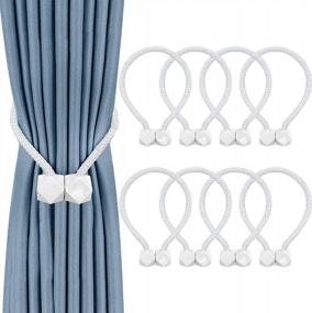 img 4 attached to Upgrade Your Drapery With 8 PCS Magnetic Curtain Tiebacks - Easy Installation, Convenient And Decorative Holders For Window Draperies
