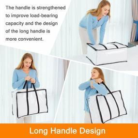 img 1 attached to Vieshful 3 Pack Clear Storage Bags 110L Over-Sized Clothes Bags With Double Zippers Sturdy Handles Tote Moving Bags For Duvet, Comforters And Blankets Organizer