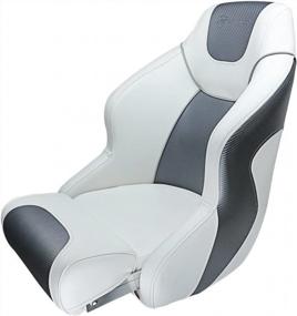 img 4 attached to Seamander Captain Bucket Seat Boat Seat With Flip-Up Design - SC4 In White/Charcoal For Enhanced Comfort And Durability