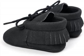 img 4 attached to Soft Sole Tassel Moccasins: Stylish Anti-Slip First Walker Shoes For Baby Boys And Girls