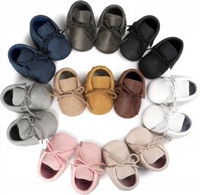 img 3 attached to Soft Sole Tassel Moccasins: Stylish Anti-Slip First Walker Shoes For Baby Boys And Girls