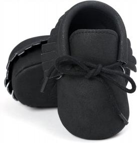 img 1 attached to Soft Sole Tassel Moccasins: Stylish Anti-Slip First Walker Shoes For Baby Boys And Girls