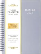 2023 organizer - weekly & monthly planner for effective time management, january-december 2023, 6.25" × 8.3", tabs, inner pocket, twin-wire binding logo