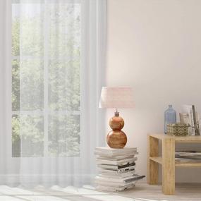 img 3 attached to Oakias White Sheer Curtains - Set Of 2 Panels Measuring 54 X 84 Inches Each - Ideal For Living Rooms And Bedrooms – Voile Curtains For Style And Elegance