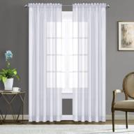 oakias white sheer curtains - set of 2 panels measuring 54 x 84 inches each - ideal for living rooms and bedrooms – voile curtains for style and elegance logo