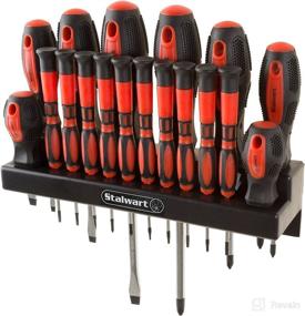 img 4 attached to 🧰 Stalwart 18-Piece Screwdriver Set with Wall Mount and Magnetic Tips - Precision Kit for Flatheads, Phillips, and Torx Screwdrivers