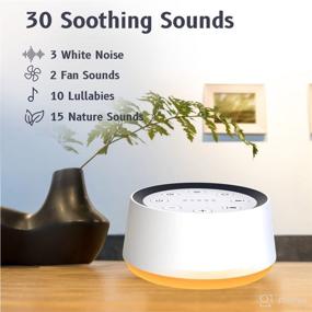 img 3 attached to 💤 Enhanced Sleep Experience: Sound Machine White Noise Machine with 30 Soothing Sounds, 12 Colors, 5 Timers, Memory Function, and Adjustable Brightness - Ideal for Baby, Kids, and Adults (White)