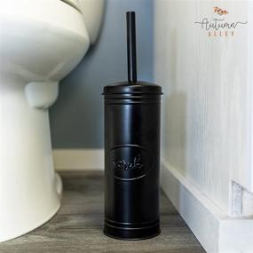 img 3 attached to Rustic Black Farmhouse Bathroom Toilet Brush and Holder Set - Modern Toilet Bowl Cleaner for Autumn Alley - Enhancing your Farmhouse Bathroom Decor