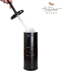 img 1 attached to Rustic Black Farmhouse Bathroom Toilet Brush and Holder Set - Modern Toilet Bowl Cleaner for Autumn Alley - Enhancing your Farmhouse Bathroom Decor