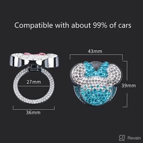 img 3 attached to 💖 Sparkling Pink Crystal Car Engine Start Button Cover for Women - Pangpai Car Cute Push to Start Button Accessory