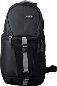 img 3 attached to Waterproof Sling Camera Bag With Adjustable Padded Dividers For DSLR, Lenses, Cleaning Supplies, And Speed Light, Ideal For Professional Photography + Bonus Microfiber Cloth - Zeikos