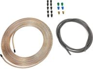 25 feet of copper nickel 3/16 inch brake line tubing with 8 feet of stainless steel spring protector, metric iso/bubble flare fittings - 16-pack логотип