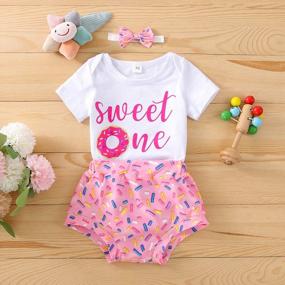 img 2 attached to Baby Girl Birthday Outfit One/Two Sweet Letter Print Bodysut+Shorts Pants+Headband Set 1St/2Nd Birthday Summer Clothes 3Pcs