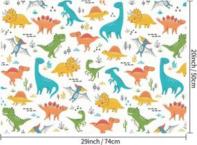 img 1 attached to Dinosaur Gift Wrap Paper for Boys and Girls Birthdays, Baby Showers, and Holidays - 10 Sheets Pack of Cartoon Wrapping Paper - Flat Folded, 20 X 29 Inch Per Sheet