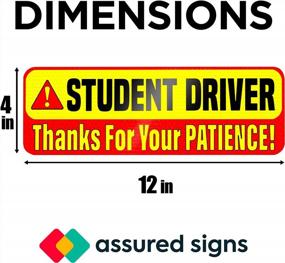 img 3 attached to Essential New Driver Car Magnet Stickers - 3 Pack, 12X4" Bright Yellow & Reflective Road Safety Signs For Learners