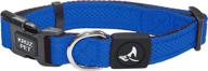 kruz pet kza102-02m blue mesh dog collar: adjustable neck, lightweight comfort for small, medium, large dogs logo