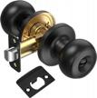 matte black door handle lock for interior privacy doors - ticonn round black ball knob for bedroom, bathroom, and closet (1-pack) logo