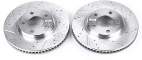 img 1 attached to 🔥 Enhance Braking Performance with Power Stop AR8255XPR Front Evolution Drilled & Slotted Rotor Pair